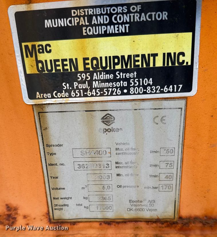 image for item EA2179 2003 Epoke Sirius Combi SH4400 spreader