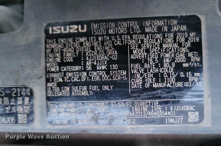 image for item EA2766 2019 Case CX145D SR mini excavator