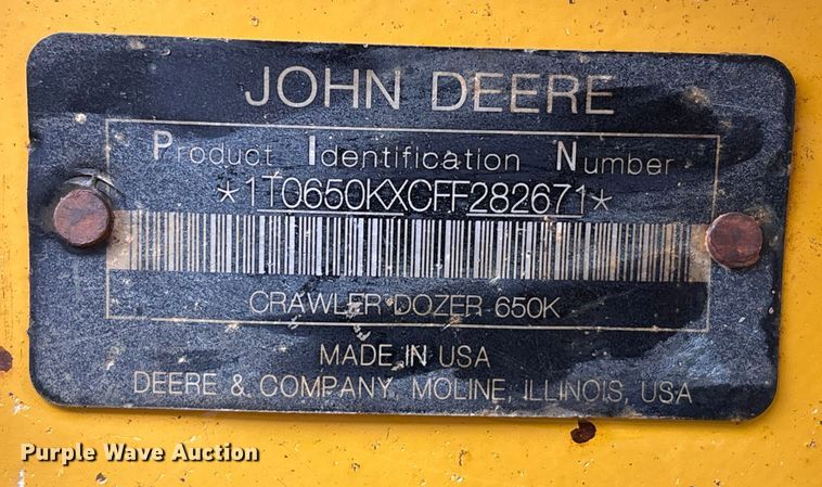image for item EA7121 2015 John Deere 650K LGP dozer
