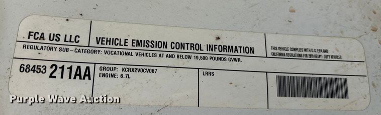 image for item EA7821 2019 RAM 5500 bucket truck