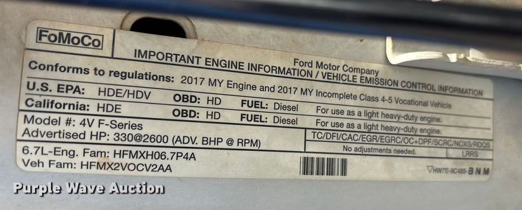 image for item EA7822 2017 Ford F550 Super Duty bucket truck