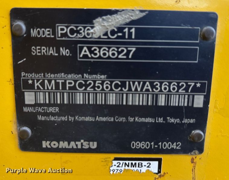 image for item EA7850 2018 Komatsu PC360LC-11 excavator