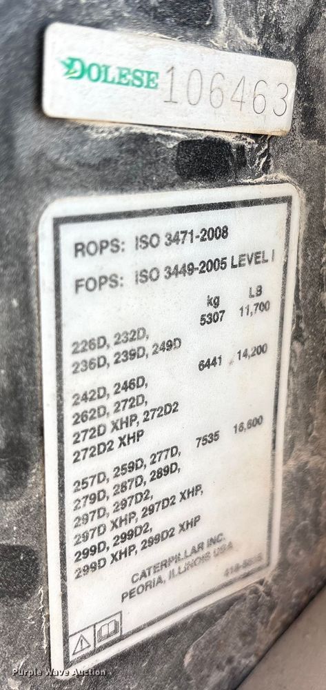 image for item EA7867 2018 Caterpillar 262D skid steer loader