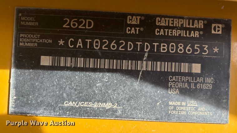 image for item EA7867 2018 Caterpillar 262D skid steer loader