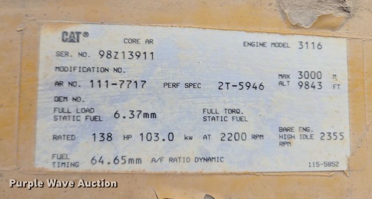 image for item EB1190 1996 Caterpillar CP-563C single drum vibratory roller