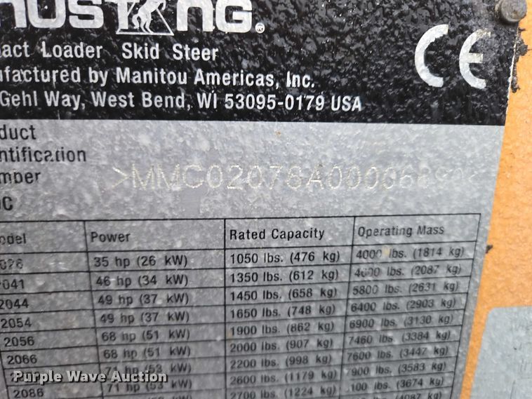 image for item EB1200 2012 Mustang 2076 skid steer loader