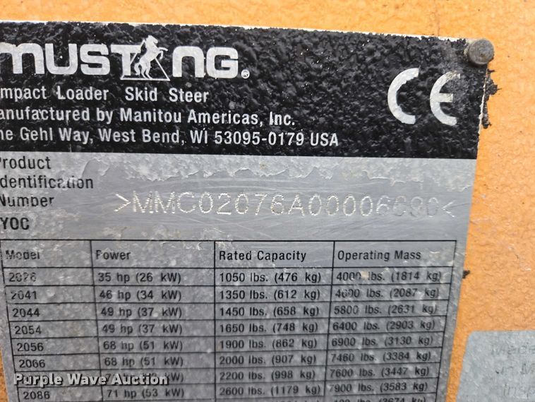 image for item EB1200 2012 Mustang 2076 skid steer loader