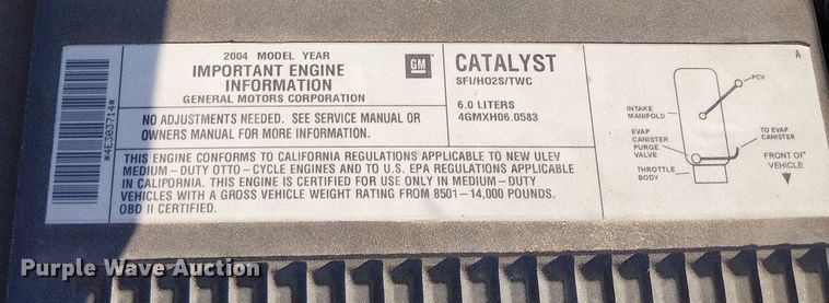 image for item EC1318 2004 Chevrolet Silverado 3500 flatbed pickup truck