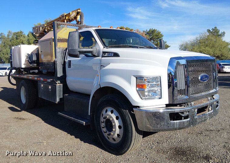 image for item EC1361 2019 Ford F650 flatbed truck with Vermeer Eco 50-500 vacuum excavator