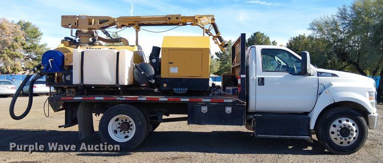 image for item EC1361 2019 Ford F650 flatbed truck with Vermeer Eco 50-500 vacuum excavator