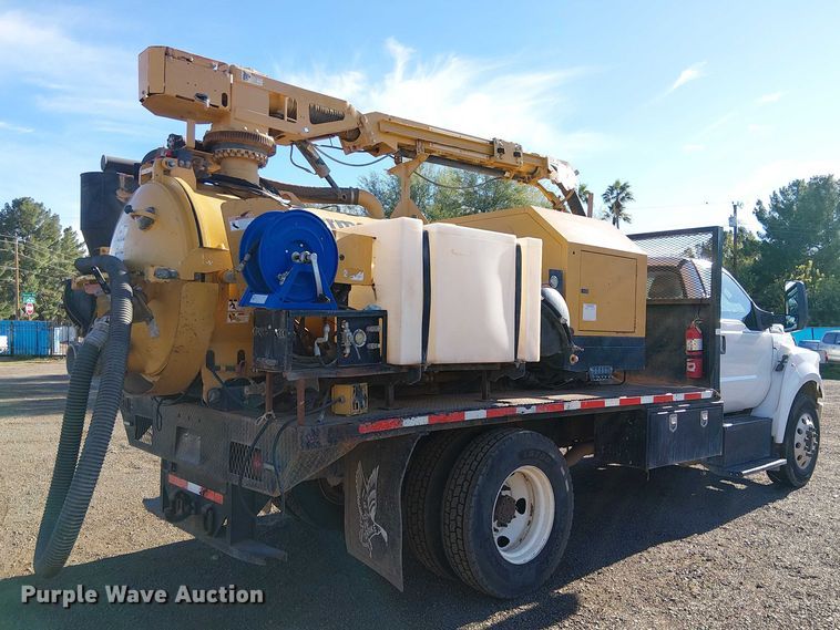 image for item EC1361 2019 Ford F650 flatbed truck with Vermeer Eco 50-500 vacuum excavator