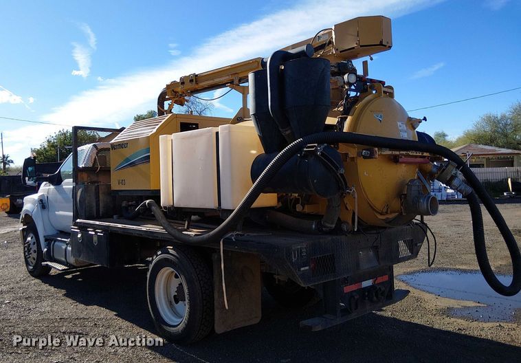 image for item EC1361 2019 Ford F650 flatbed truck with Vermeer Eco 50-500 vacuum excavator