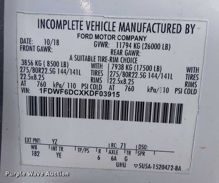 image for item EC1361 2019 Ford F650 flatbed truck with Vermeer Eco 50-500 vacuum excavator