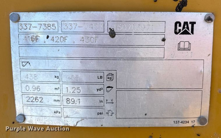 image for item EC8160 2015 Caterpillar 416F2 backhoe