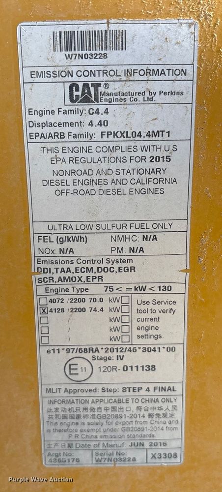 image for item EC8160 2015 Caterpillar 416F2 backhoe