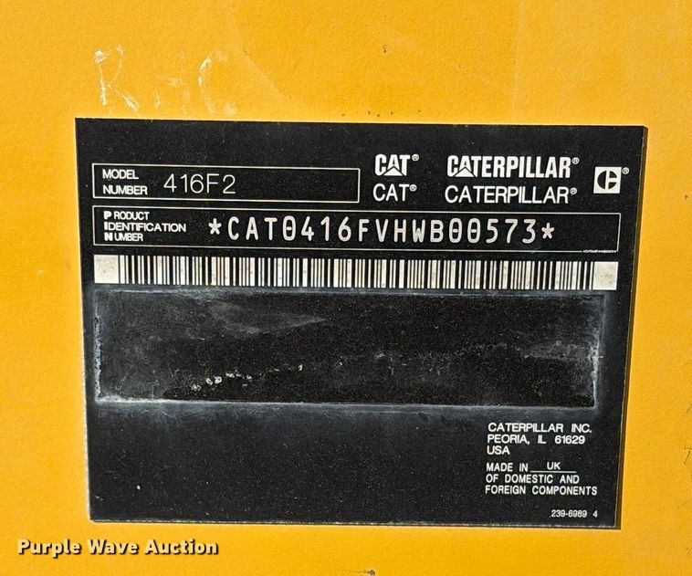 image for item EC8160 2015 Caterpillar 416F2 backhoe