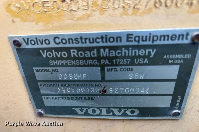 image for item EC8175 2012 Volvo DD9OHF double drum vibratory roller