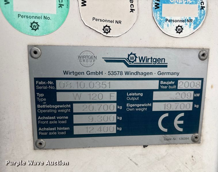 image for item EC8176 2008 Wirtgen W120F milling machine