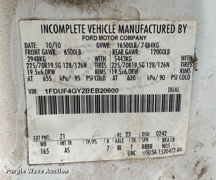 image for item ED2420 2011 Ford F450 Super Duty bucket truck