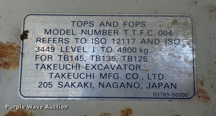 image for item ED2438 2005 Takeuchi TB135 mini excavator