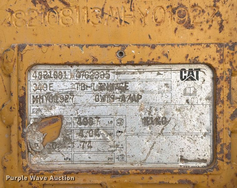 image for item ED5045 2016 Caterpillar 349F L excavator