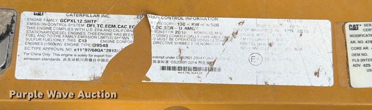 image for item ED5045 2016 Caterpillar 349F L excavator