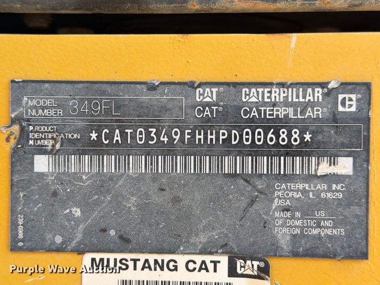 image for item ED5045 2016 Caterpillar 349F L excavator