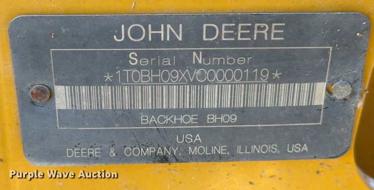 image for item ED5056 John Deere BH09 skid steer backhoe