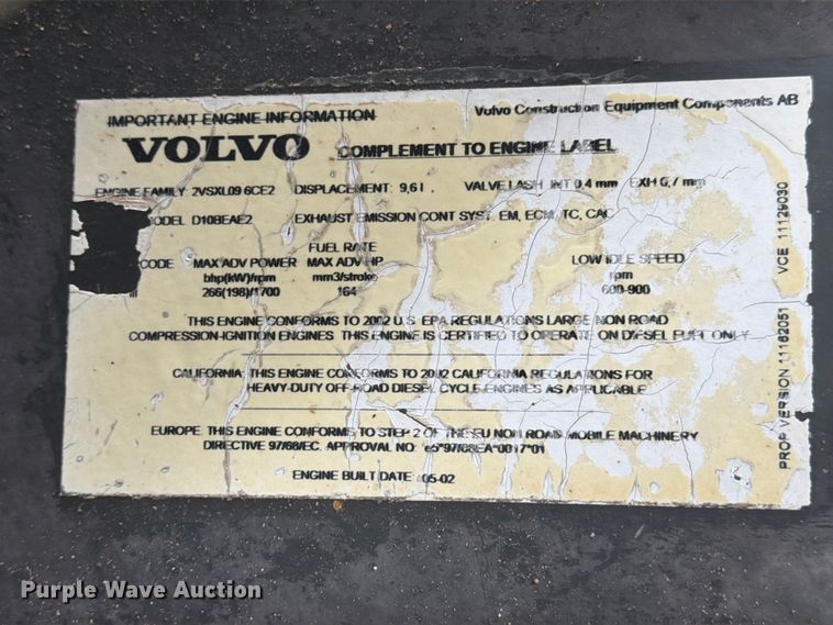image for item ED5057 2002 Volvo EC360B LC excavator
