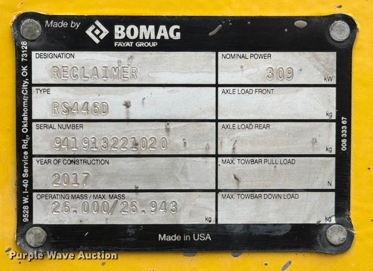 image for item ED5062 2017 Bomag RS446D soil stabilizer / reclaimer