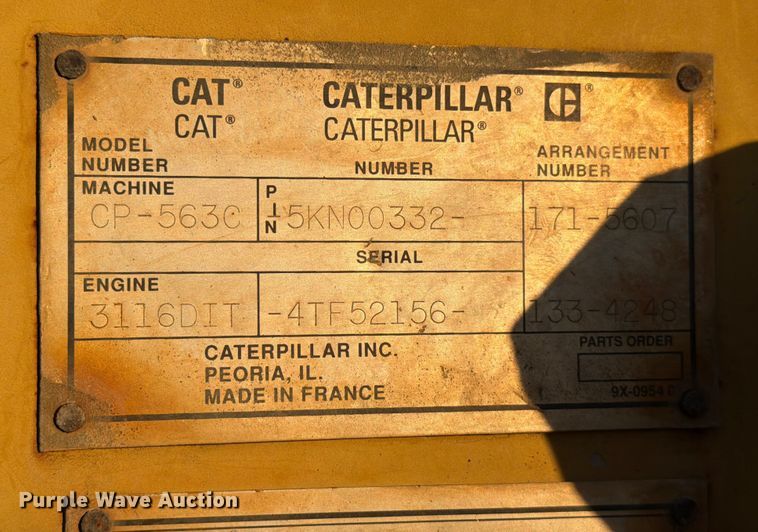 image for item ED5063 1999 Caterpillar CP-563C single drum vibratory roller