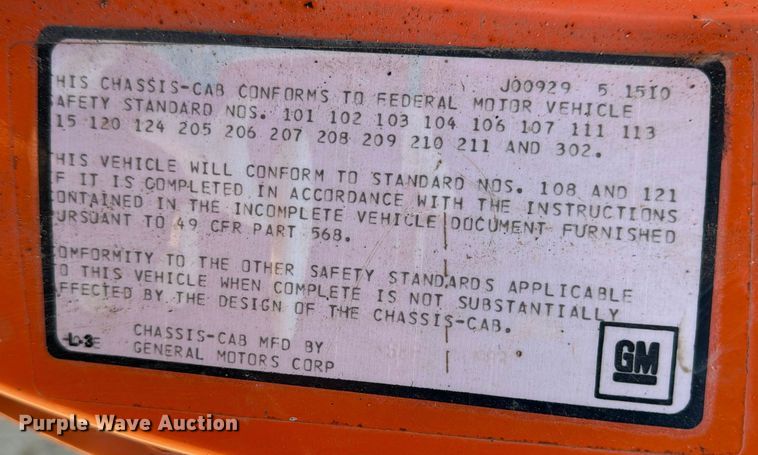 image for item ED5064 1984 Chevrolet Kodiak 70 water truck