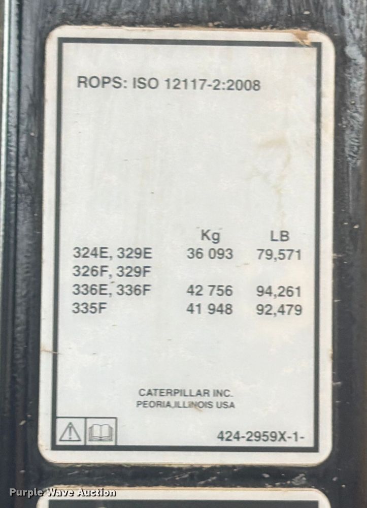 image for item ED5069 2015 Caterpillar 326F L excavator