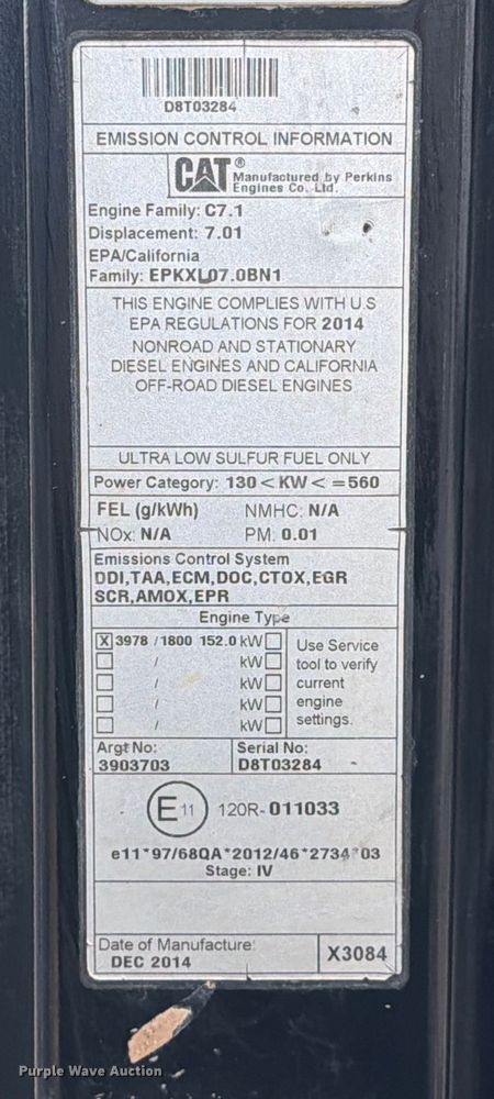 image for item ED5069 2015 Caterpillar 326F L excavator