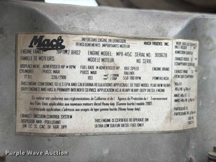 image for item ED5071 2008 Mack CHU613 dump truck