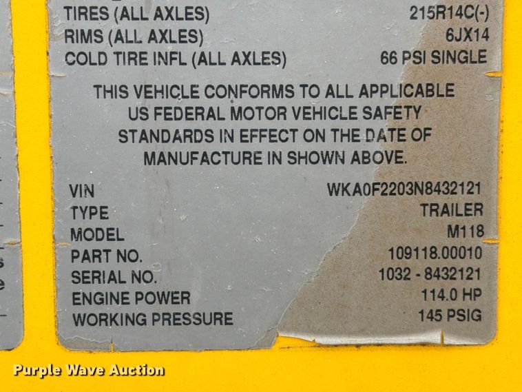 image for item ED5072 2022 Kaeser M118 air compressor