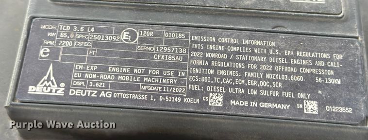 image for item ED5074 2022 Kaeser M118 air compressor