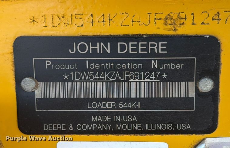 image for item ED5914 2018 John Deere 544K-II wheel loader