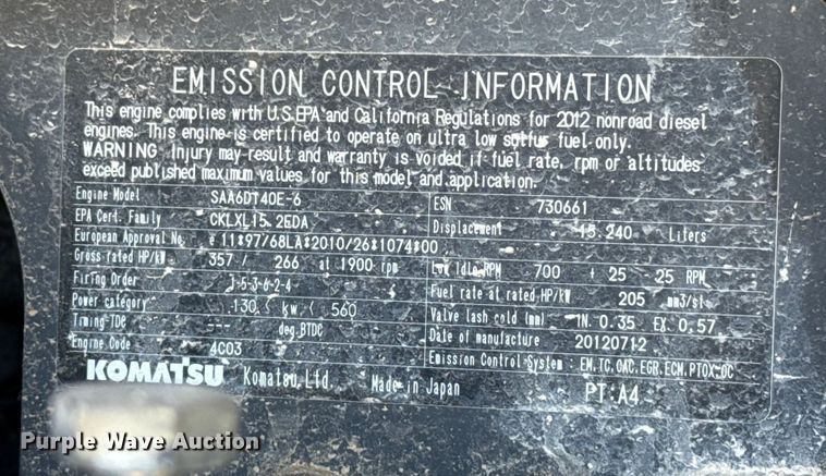 image for item EE3385 2013 Komatsu WA500-7 wheel loader