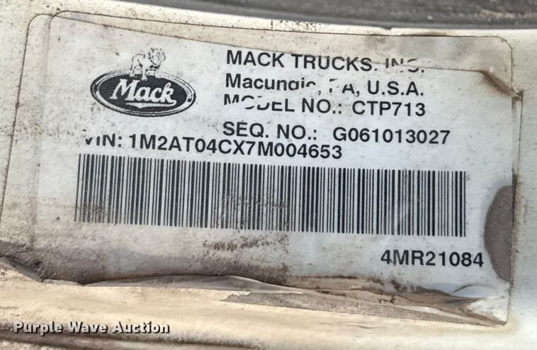 image for item EE3405 2007 Mack CTP713 dump truck