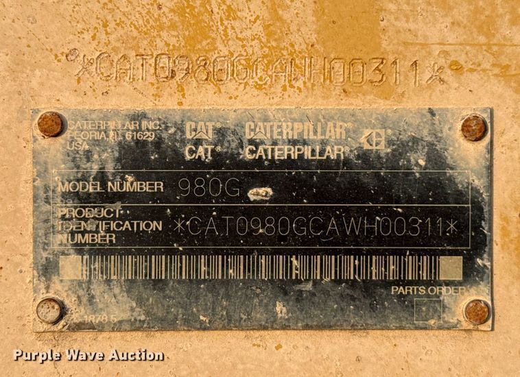 image for item EE3407 2002 Caterpillar 980G Series II wheel loader