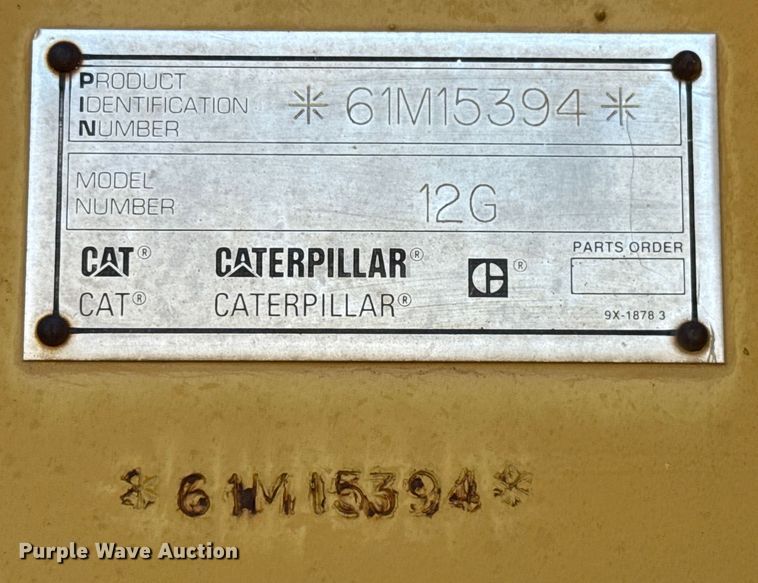 image for item EE3421 1993 Caterpillar 12G motor grader