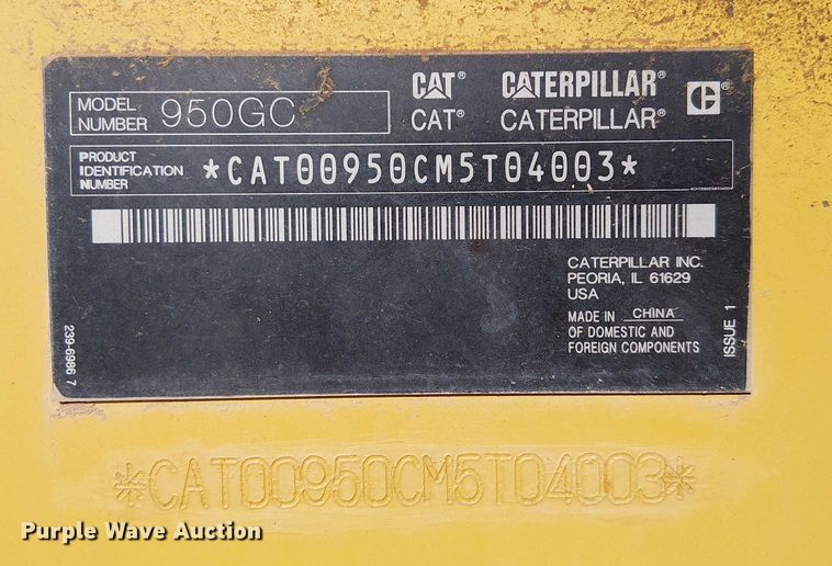 image for item EE5007 2020 Caterpillar 950 GC wheel loader