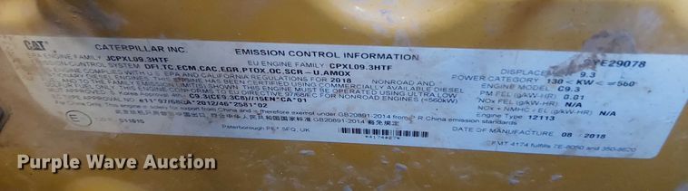 image for item EE5014 2019 Caterpillar 12M3 motor grader