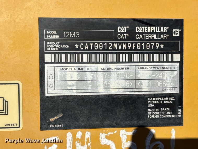 image for item EE5014 2019 Caterpillar 12M3 motor grader