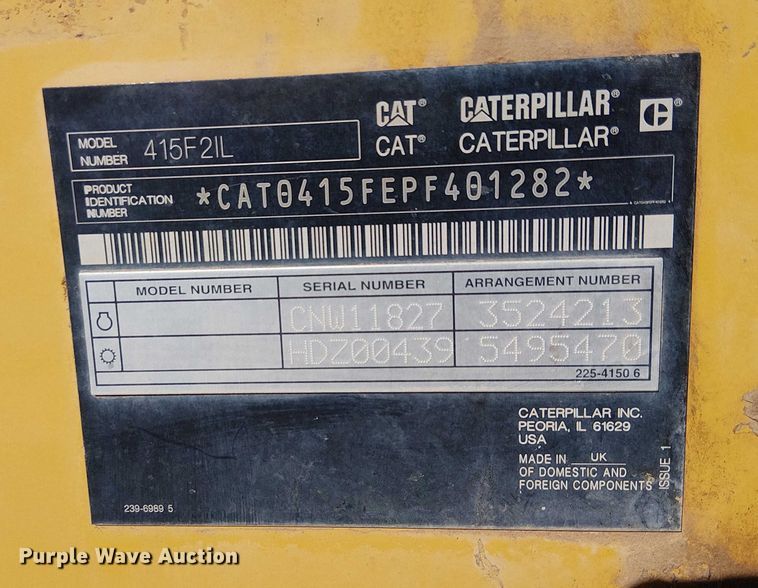 image for item EE5015 2020 Caterpillar 415F2IL landscape tractor