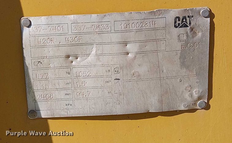 image for item EE5016 2020 Caterpillar 420F2 ST backhoe