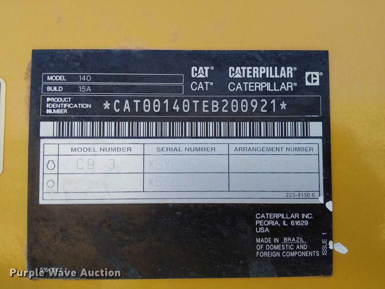 image for item EE5017 2023 Caterpillar 140 motor grader