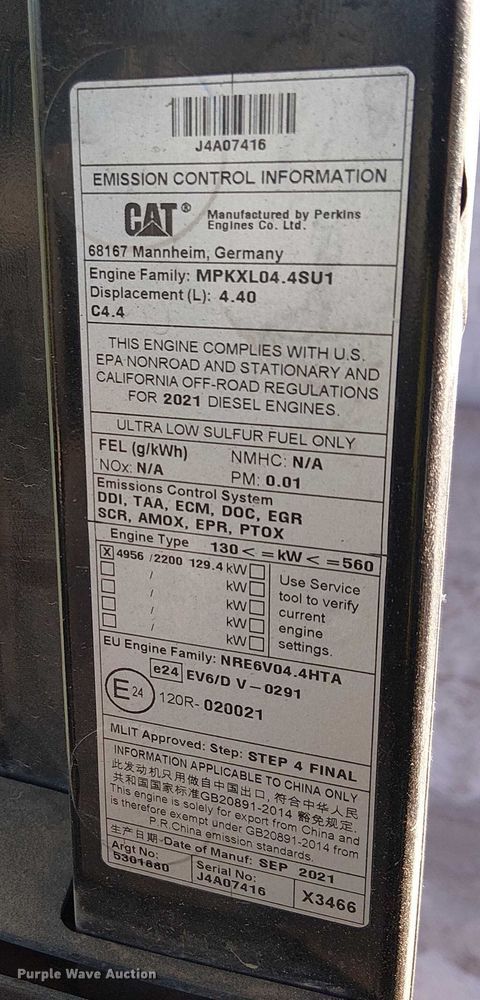 image for item EE5020 2022 Caterpillar 320 excavator