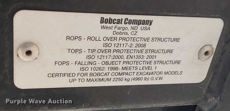 image for item EE5022 2016 Bobcat E20 mini excavator